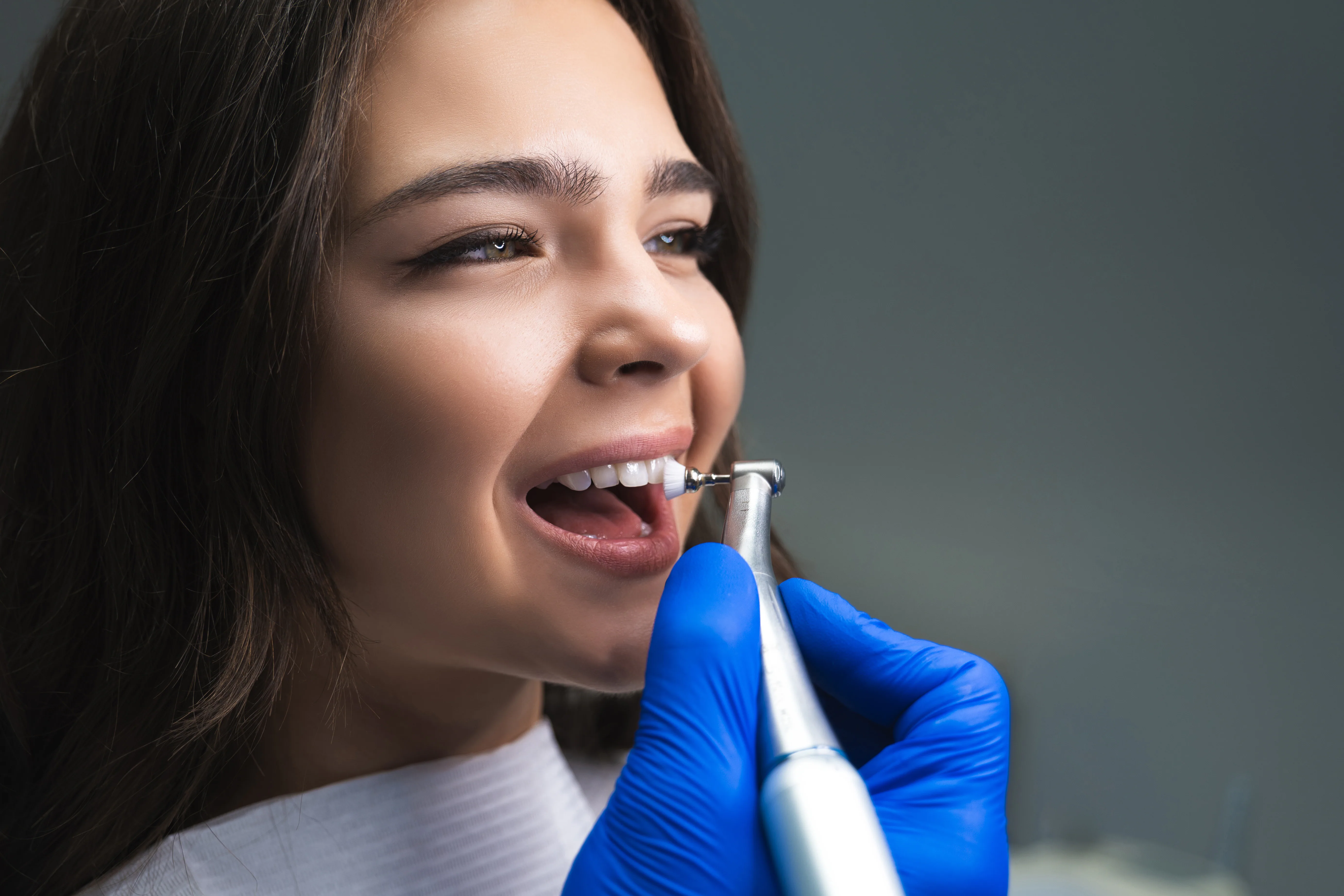 Patient reviewing information before a dental visit